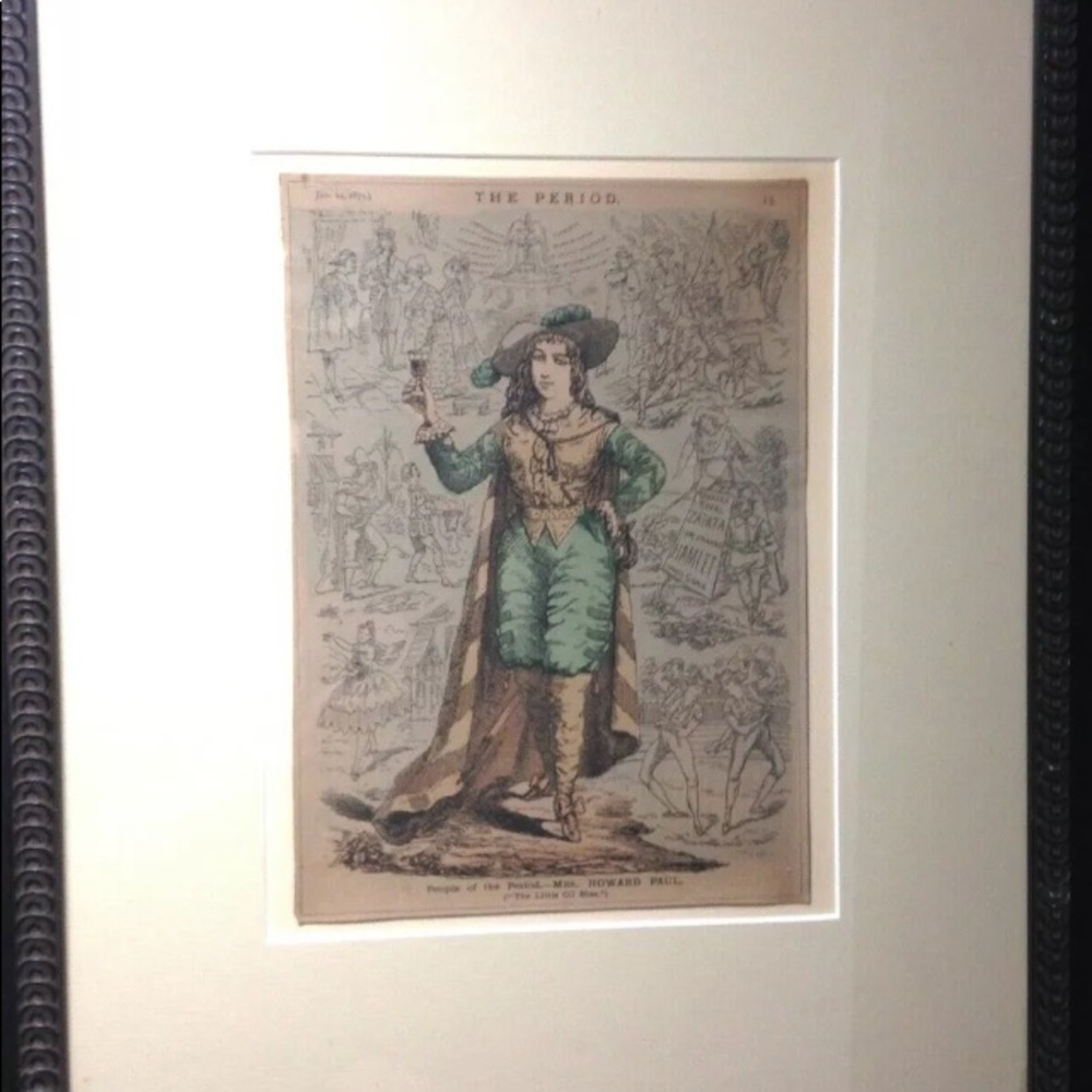VTG Framed Print Mrs.‎ Howard Paul  Actress 1871